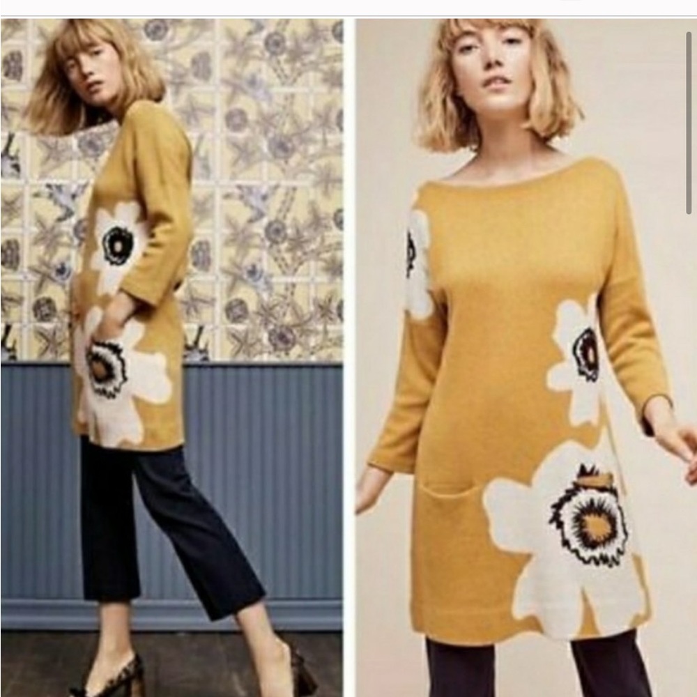 Anthropologie Field Flower Sweater Dress Small